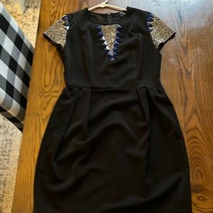 Black embellished mini dress